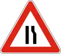 А8 Road narrows - on the right