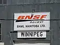 BNSF Winnipeg Station Sign