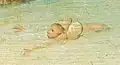 Floating with an inflated pig's bladder
