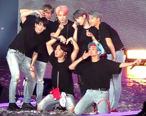 BTS at Love Yourself concert in Nagoya on January 13, 2019.