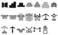 Symbols resembling architectural elements