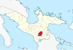 Map of Camarines Sur with Baao highlighted