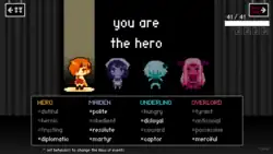 The character selection screen.
