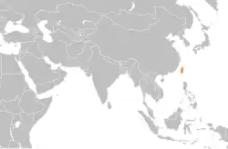 Map indicating locations of Bahrain and Taiwan