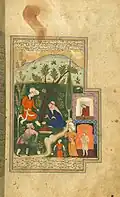 Bahram Gur in the red pavilion
