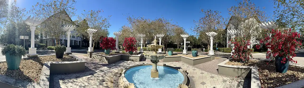 Panorama of a fountain