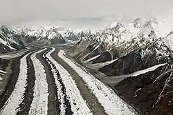 Close-up photo of the glacier