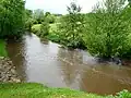 The Bandiat river downstream from the bridge near Ars