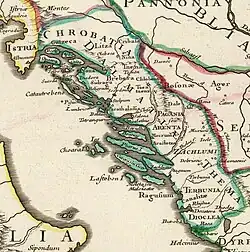 Image 67Map of Dalmatia in 1715 by Guillaume Delisle (from Albanian piracy)