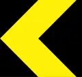Sharp change of chevron to the left