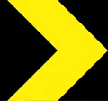 Sharp change of chevron to the right