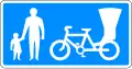 Route for pedestrians or cycles rickshaws
