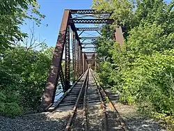 The adjacent Bangor-Brewer Railroad Bridge, still in use today