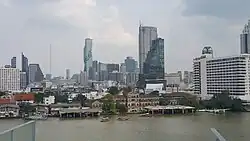 Skyline of Bang Rak, from across the Chao Phraya River