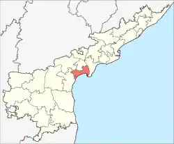 Location of Bapatla district in Andhra Pradesh