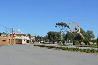 Barellan, looking along Burley Griffin Way towards Griffith.