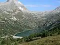 Plan d'Amont' lake and dam, Aussois in August 2007