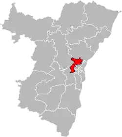 Situation of the canton of Hœnheim in the department of Bas-Rhin
