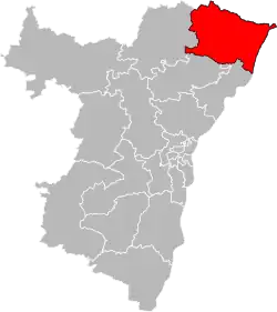 Situation of the canton of Wissembourg in the department of Bas-Rhin