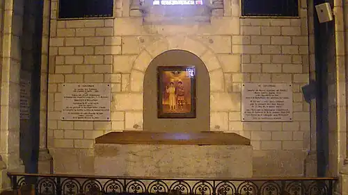 Tomb of Sts. Donatian and Rogatian in the Basilica of Sts. Donatian and Rogatian. The tomb is empty, as the relics were transferred to Ostia in the 12th century.