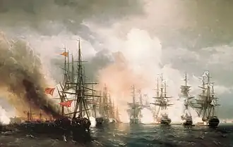 Russian-Turkish Sea Battle of Sinop on 18th November 1853 (1853)