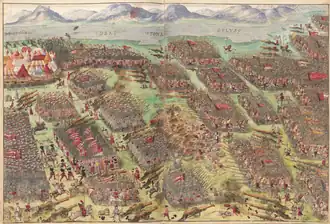Battle of Mohács in 1526, by Johann Schreier (1555)