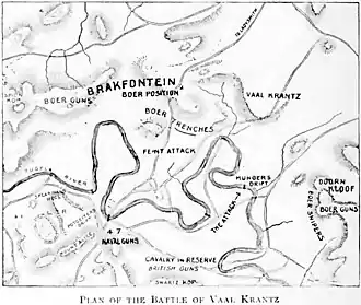 Map of the Battle of Vaal Krantz.