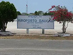 Sign posted outside the parking ramp at the airport in October 2009