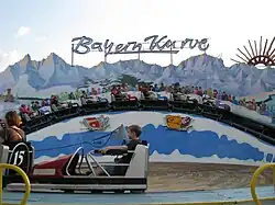 In front of Kennywood's ride during the day
