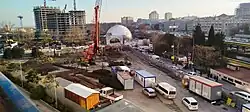 Bayrampaşa tramway station under construction, 2025