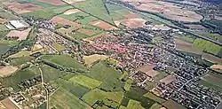 An aerial view of Baziège