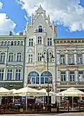Main elevation on the square