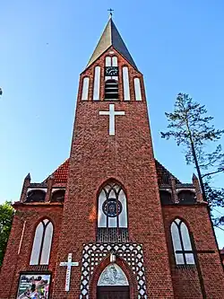 Church tower and portal