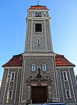 Church tower and north front