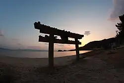 Beachside Torii on the southern part of the island