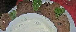 Bean patties, served with a sauce
