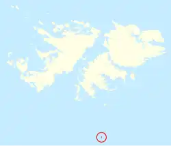Beauchene Island located within the Falkland archipelago