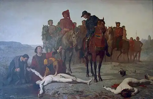 Charles the Bold found after the Battle of Nancy, by Auguste Feyen-Perrin (1865)