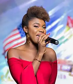 Becca performing at the U.S Embassy in Accra during the celebration of America's 240th Birthday