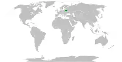 Map indicating locations of Belarus and Taiwan