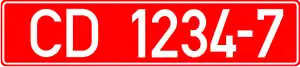 Front and rear plates for cars and buses diplomatic missions, representatives of international organizations