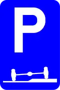 E9f: Parking mandatory partly on the verge or sidewalk