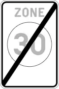 F4b: End of a 30&nbsp;km/h speed zone