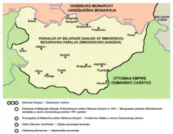 Belgrade pashaluk (Sanjak of Smederevo) in 1791