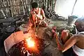 Work station of Bell-metal worker