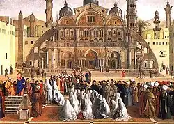 Gentile Bellini: St. Mark Preaching in Alexandria, c. 1507