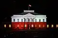 Night illumination in the colour of the Polish flag, 2018