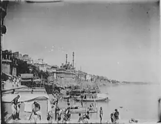An 1895 photograph of the Varanasi riverfront