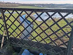 The latticework parapet, here seen with the River Erewash in the background