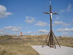 Sailors' Calvary with remains of the Nazi coastal defences behind